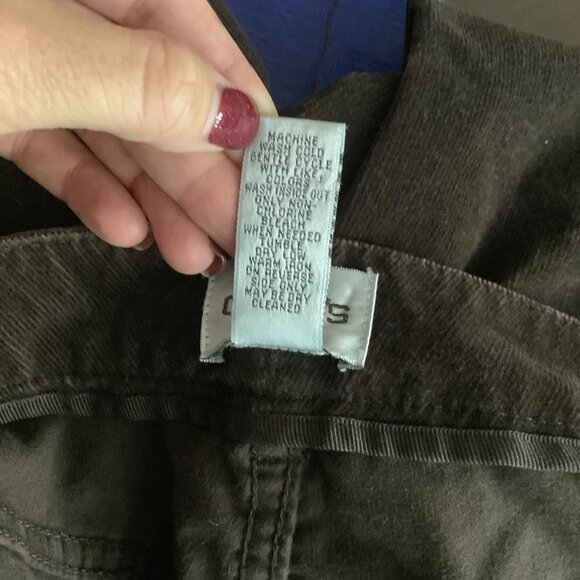 Chicos Women Brown Corduroy Pants Size 2 Large Short Cotton Blend Trousers - Picture 4 of 5